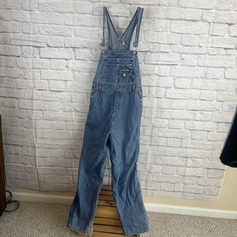 Vintage 90s No Excuses Denim Indie Streetwear Thrashed Overalls Size M READ - Picture 2 of 16